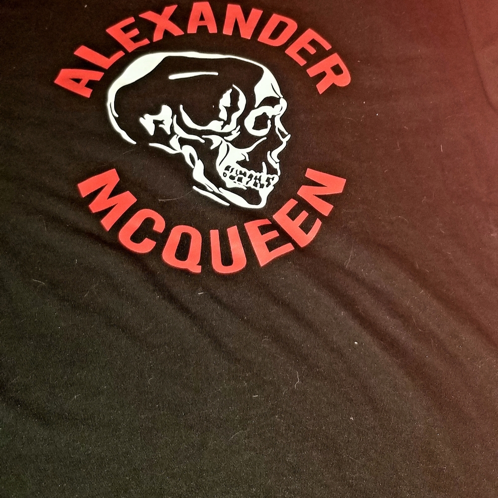 Alexander McQueen Black Sweatshirt with Red Skull Motif